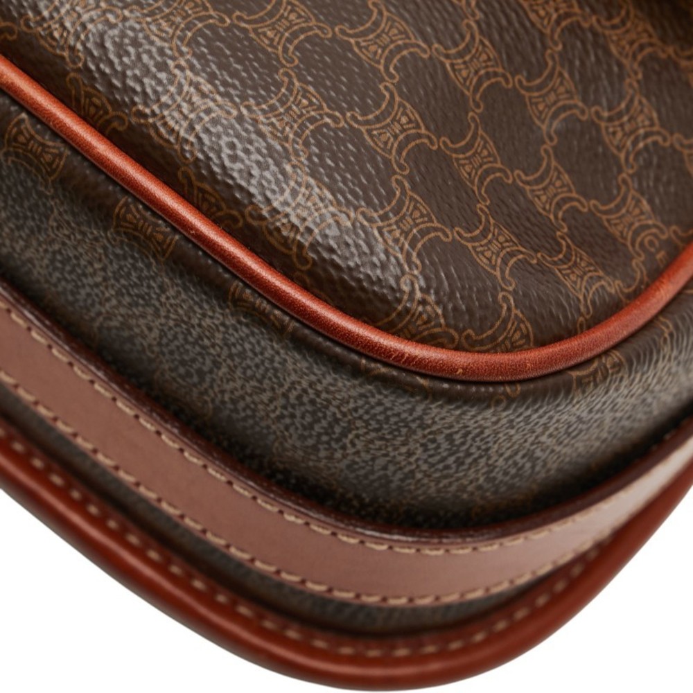 Celine Macadam Shoulder Bag Brown Leather Women's CELINE - Picture 5 of 10